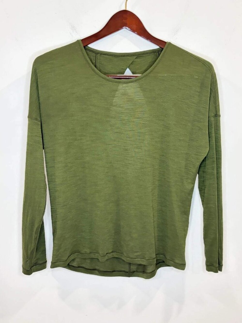 Lululemon Get Set Long Sleeve Top Sz 8 or 10-see note Heathered Green Open Back